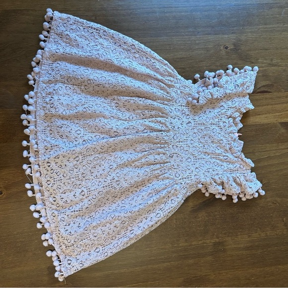2Bunnies Dusty Mauve Lace Toddler Dress w/ Pom Trim | Size 100 (3T) - Picture 1 of 7